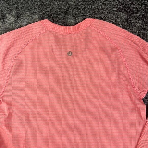 Lululemon Swiftly Tech Long Sleeve Thumb Hole Pink Striped Women's 6 Running - Picture 10 of 12
